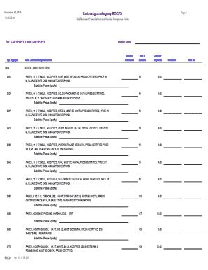 Fillable Online Rfb Copy Paper Bid Form Pdf Fax Email Print