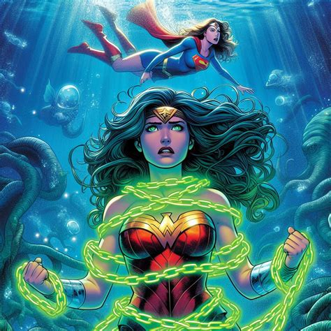 Wonder Woman Turned Into Underwater Supergirl Trap By Rms19 On Deviantart