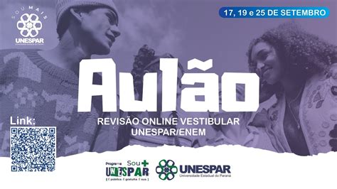 Aulão Online de Revisão Vestibular Unespar ENEM 2024 2o dia de