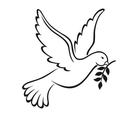 Peace Dove Outline Printable