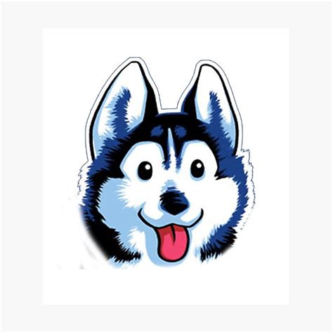 Cartoon Husky Photographic Print By Irrational Art Redbubble