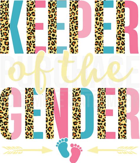 Cute Keeper Of The Gender Leopard Gender Reveal Party Svg Gender