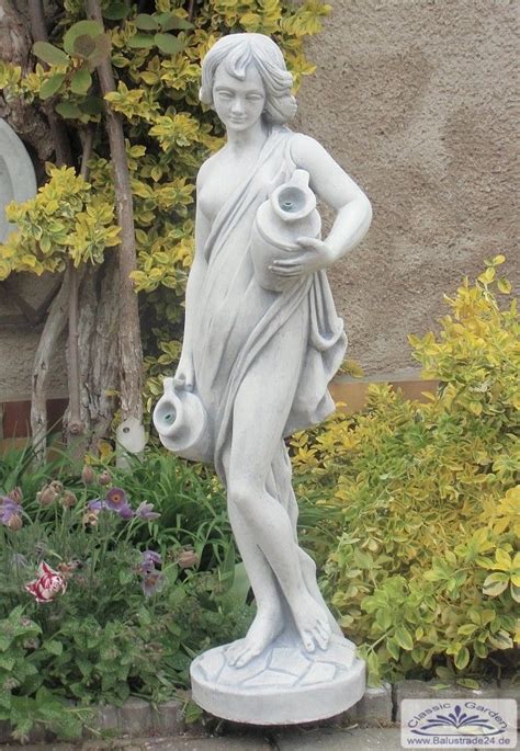 Gartenfigur Wassertr Gerin Frau Mit Wasserkrug Als Brunnenfigur