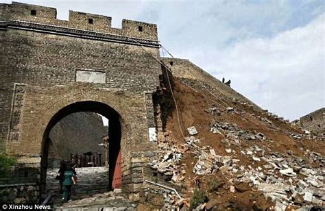 Section Of Great Wall Of China Collapses After Heavy Rainfall Daily