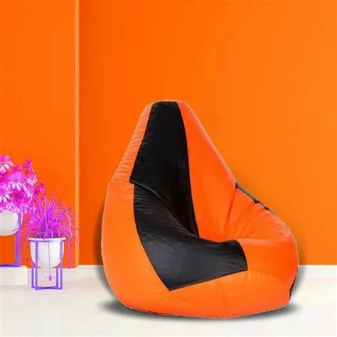 Shira Xxl Bean Bag Cover Without Beans Black Orange At Rs