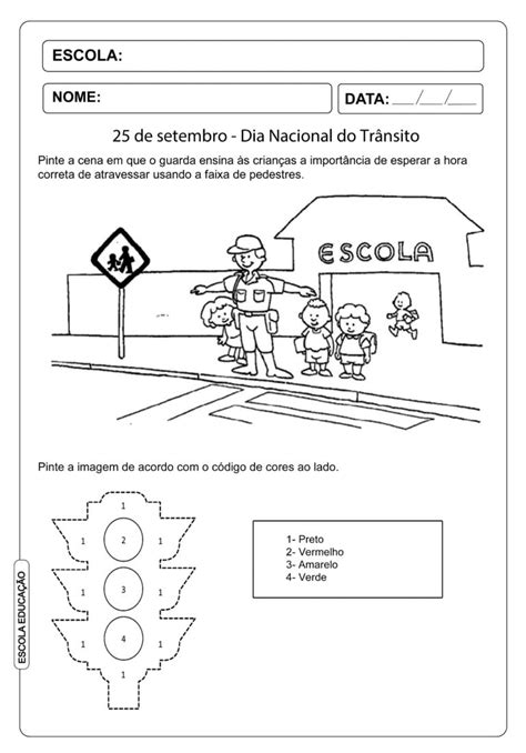 Atividade Dia Do Tr Nsito Para Educa O Infantil Imprima Gratuitamente