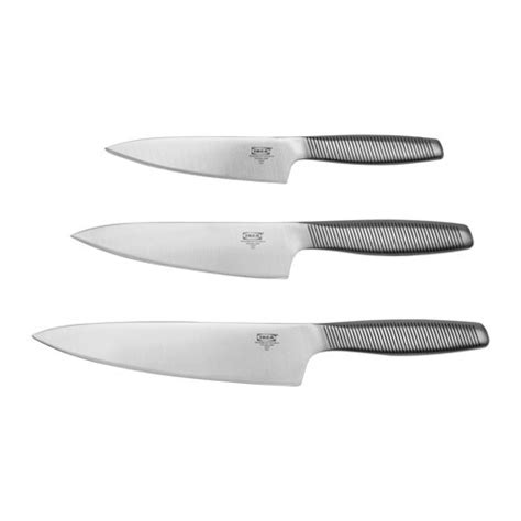 Ändlig 3 Piece Knife Set Light Greywhite Ikea