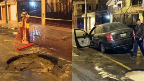 Surco Auto Queda Atrapado En Pista Luego Que Camión De Basura Provocó