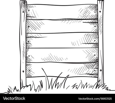 Wooden sketch board on a grass Royalty Free Vector Image