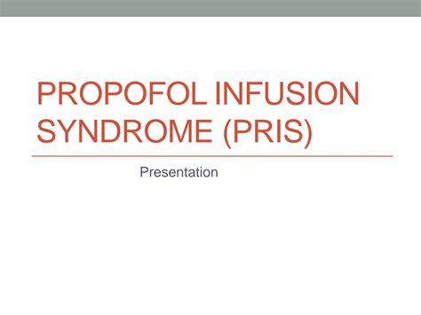 Solution Propofol Infusion Syndrome Studypool