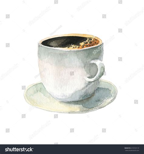 Hand Drawn Watercolor Coffee Cup Stock Illustration