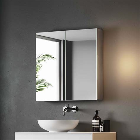 Elena Stainless Steel Mirror Cabinet 600x600mm Bathroom Mountain