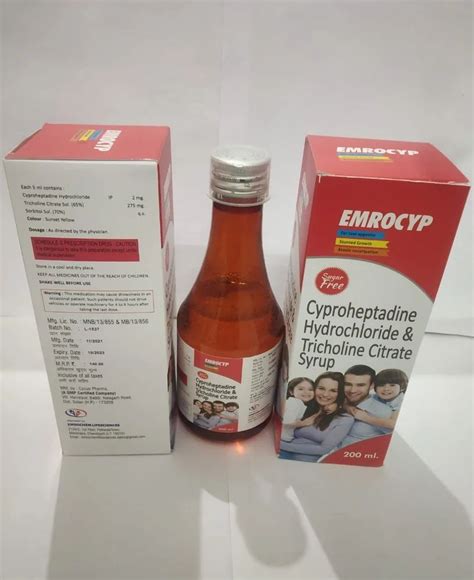 Cyproheptadine Hydrochloride And Tricholine Citrate Syrup At Rs