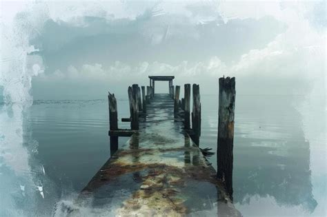 Premium Photo Melancholic Abandoned Pier Art Generate Ai