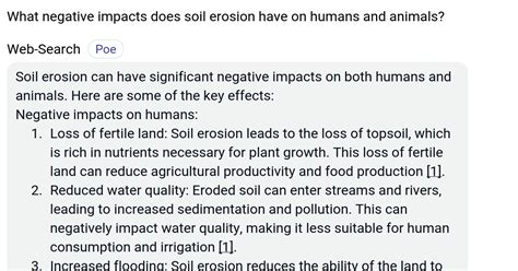 What Negative Impacts Does Soil Erosion Have On Humans And Animals Poe