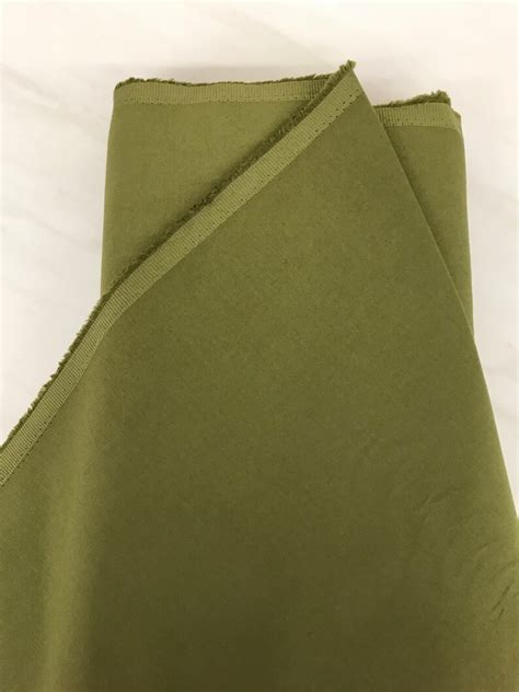 Olive Green Cotton Sateen Stretch Cotton Top Quality Fabric Etsy