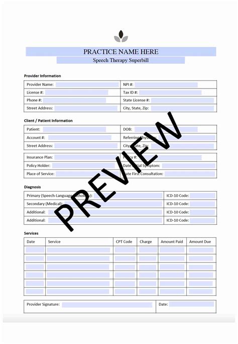 Therapy Superbill Template - prntbl.concejomunicipaldechinu.gov.co