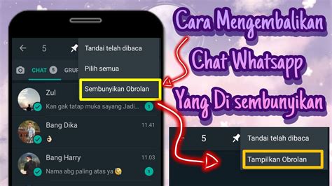 CARA MENGEMBALIKAN CHAT WHATSAPP YANG DI SEMBUNYIKAN YouTube