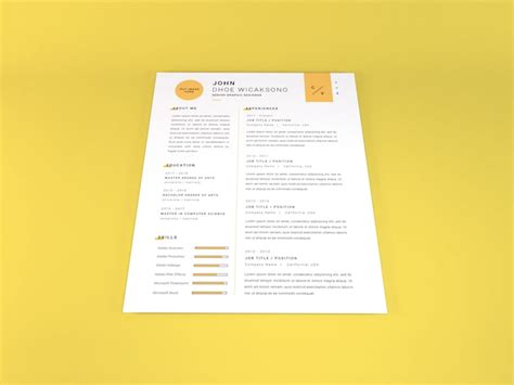 Maquette De Curriculum Vitae R Aliste Psd Premium