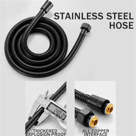 Sincecu Shower Hose Bidet Hose Stainless Matte Black Universal