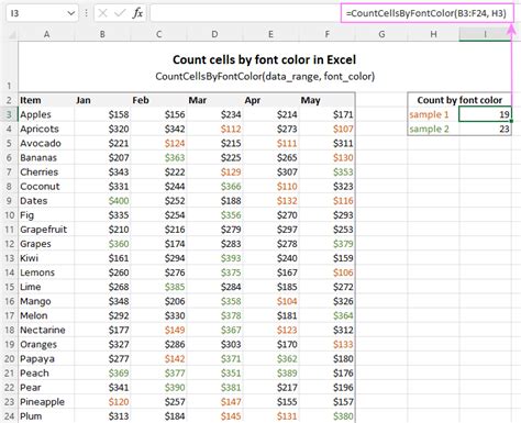 How To Count And Sum Cells Based On Text Color In Excel Printable Online