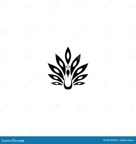 Peacock Icon Silhouette Logo Design Isolated On White Background Stock