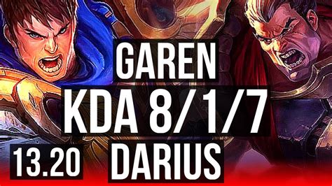 Garen Vs Darius Top 8 1 7 1 1m Mastery 400 Games Godlike Euw