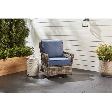 Allen Roth 25 In X 25 In 2 Piece Blue Deep Seat Patio Chair Cushion In The Patio Furniture