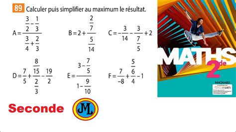 Calculs Avec Fractions Exercice P Du S Samath En Seconde