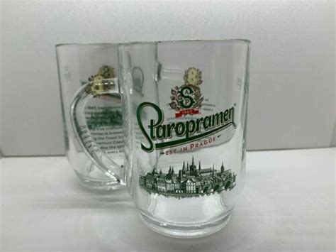 2 Staropramen Pint 20oz Heavy Toughened Glasses Tankard Stein Beer Lager New M22 Ebay