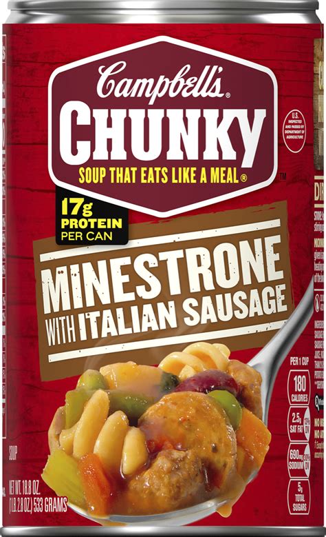 Campbells Campbells Chunky Minerstrone With Italian Sausage Soup 18