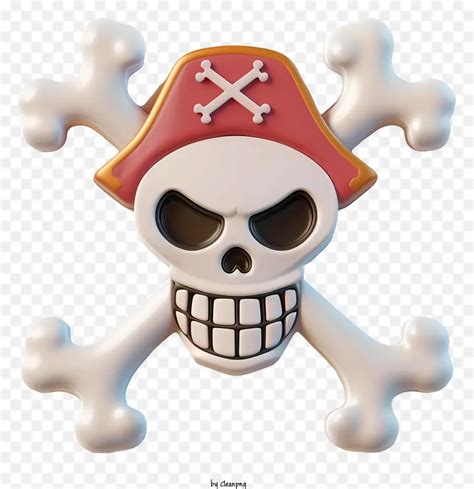 One Piece Jolly Roger - Skull, crossbones, pirate hat, symbolizing danger - CleanPNG / KissPNG