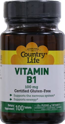 Country Life Vitamin B1 Tablets 100mg 100 Count 100 Ct Pick ‘n Save