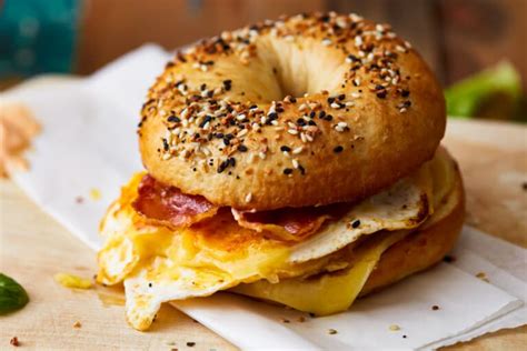 Bagel Breakfast Sandwich Recipe Bacon Egg And Cheese The Cookie