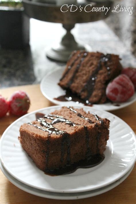 Chocolate Angel Food Cake With Ganache Glaze