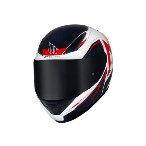 Capacete MT Revenge Falcon Evo Branco Azul Grid Motors