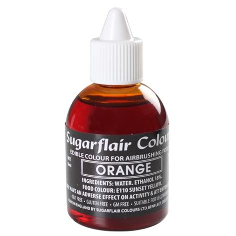 Sugarflair Airbrush Fl Ssige Lebensmittelfarbe Ml Orange