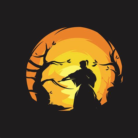 A ninja japan on the sunset logo 11162376 Vector Art at Vecteezy