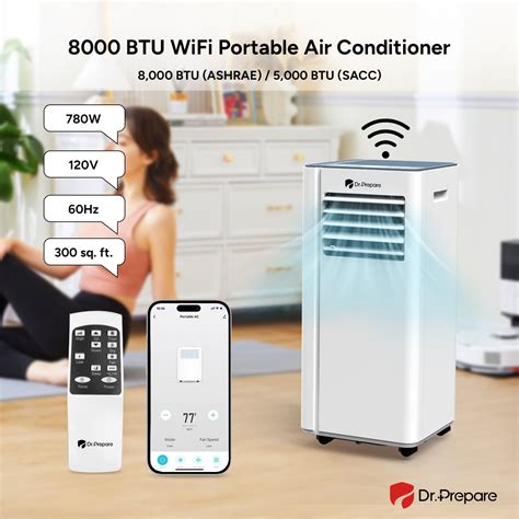 Dr Prepare 8000 Btu Smart Wifi Portable Air Conditioner