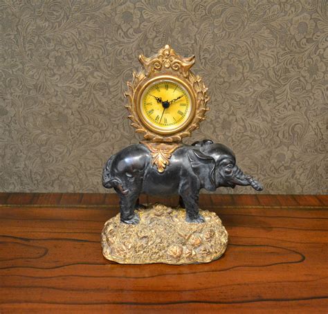 Elephant Clock Unique Find Elephant Etsy