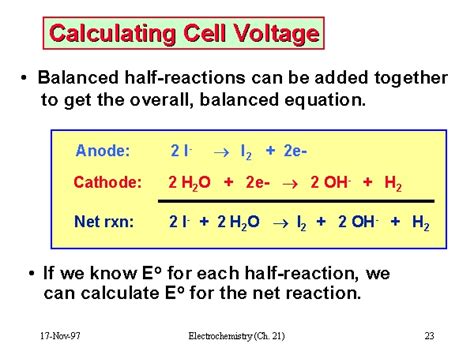 Calculating Cell Voltage