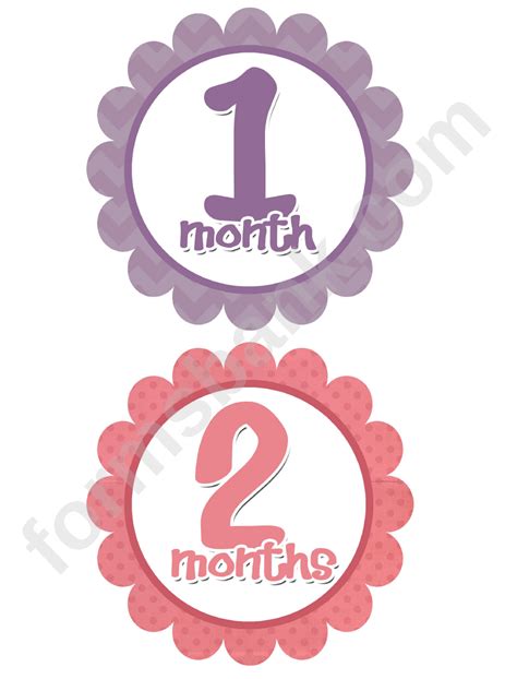 First Year Monthly Milestone Number Template For Baby Printable Pdf