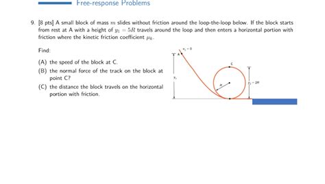 Solved [8 Pts] A Small Block Of Mass M Slides Without