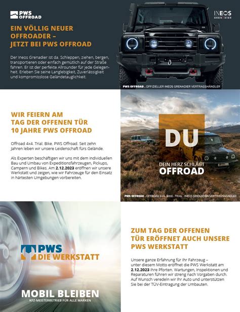 Er Ffnung Showroom Pws Offroad Am Von Uhr