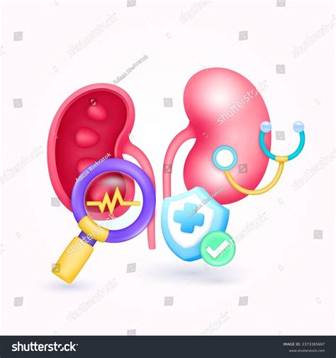 Kidney Health Check Doctor Yellow Heart Stock Vector (Royalty Free