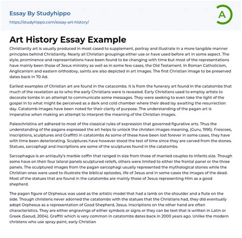 Art History Essay Example | StudyHippo.com