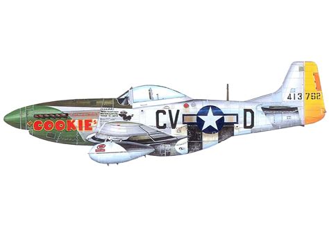 P 51D Mustang Cookie Wings Tracks Guns