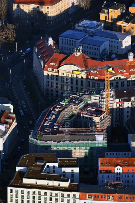 Leipzig Von Oben Eckhaus Baustelle Zum Neubau Eines Wohn Und