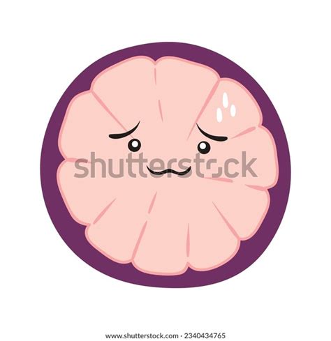 Cartoon Fruit Character Sticker Funny Emoticon Stock Vector Royalty