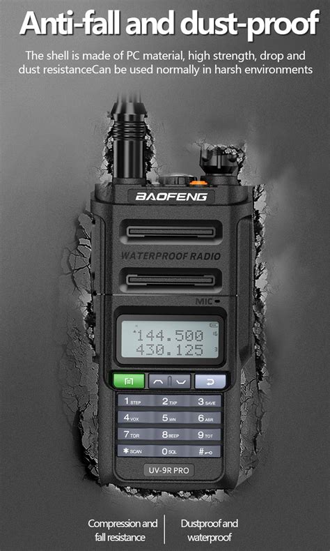 Baofeng Uv 9r Pro V2 Ip68 Waterproof Walkie Talkie High Power Dual Band Uhf Vhf Type C Charger